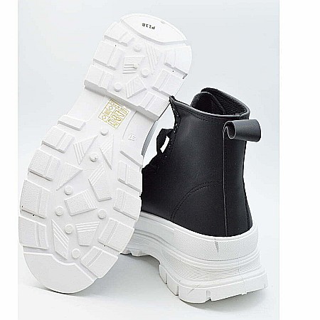 Ghete Dama MBrands cu talpa flexibila, Hi Top, culoare negru, material impermeabil [3]