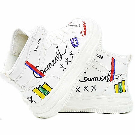 Sneakers Dama MBrands cu talpa flexibila, HI Tops, Queen [3]