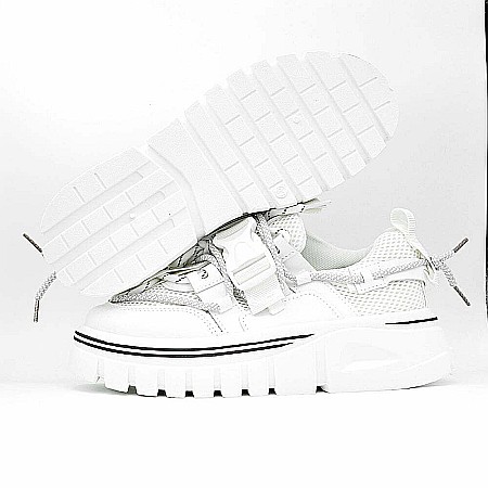 Sneakers Dama MBrands cu talpa flexibila, masiva, alb cu negru R722 [1]