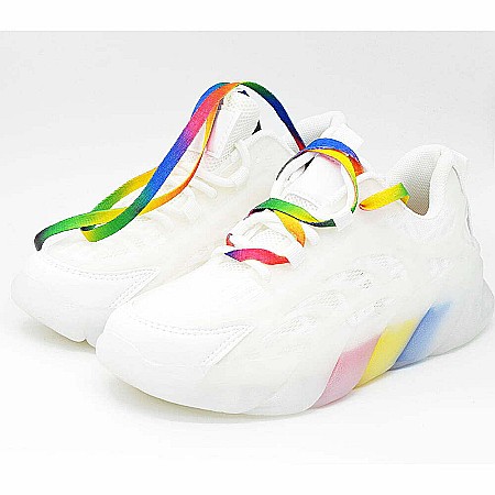 Sneakers Dama MBrands cu talpa flexibila, Tricolor, alb 1150 [1]