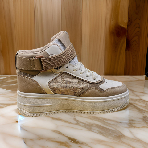 Sneakers Dama MBrands inalti, culoare crem cu maro p120 [1]