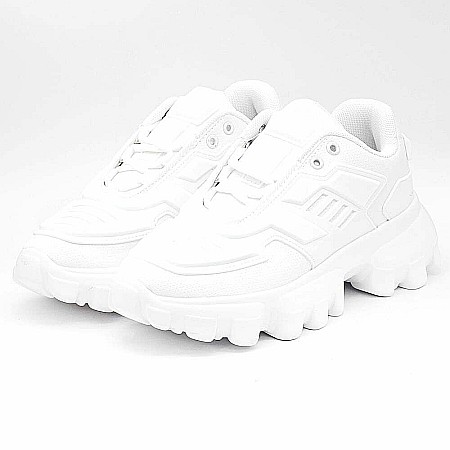 Sneakers Dama Moluccan cu talpa flexibila, alb complet H12 [4]