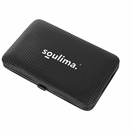 Trusa de unghii MBrands 15 piese, manichiura, indepartare puncte negre, penseta si instrument curatare auriculara cu clutch transport, negru [4]