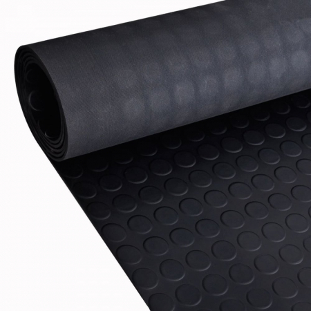 Covor Cauciuc Exterior - Covor Cauciuc Antiderapant cu Buline 6 mm x 1200 mm latime