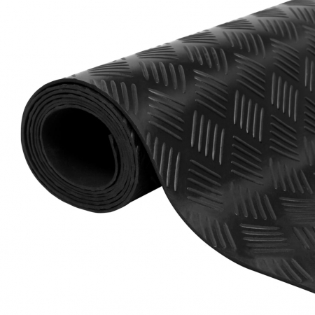 Covor Cauciuc - Covor Cauciuc Antiderapant cu Rizuri 4 mm x 1500 mm latime