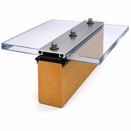 Placi Policarbonat Compact (Solid) - Profil aluminiu imbinare policarbonat, lungime 3000 mm / buc, kit garnituri inclus