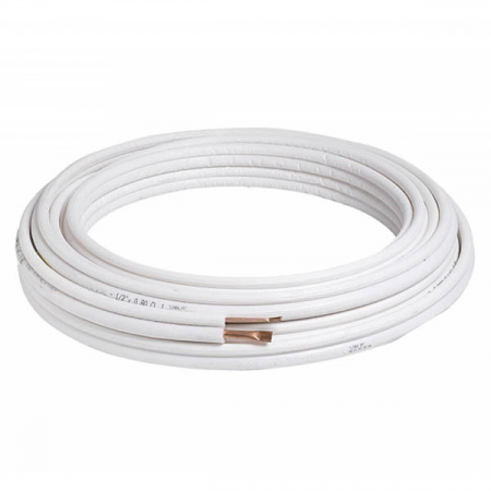CUPRU - Teava Cupru Halcor Izolata Dubla Pentru Montaj Aer Conditionat 6.35 x 0.6 mm - 12.7 x 0.64 mm, rola 20 metri