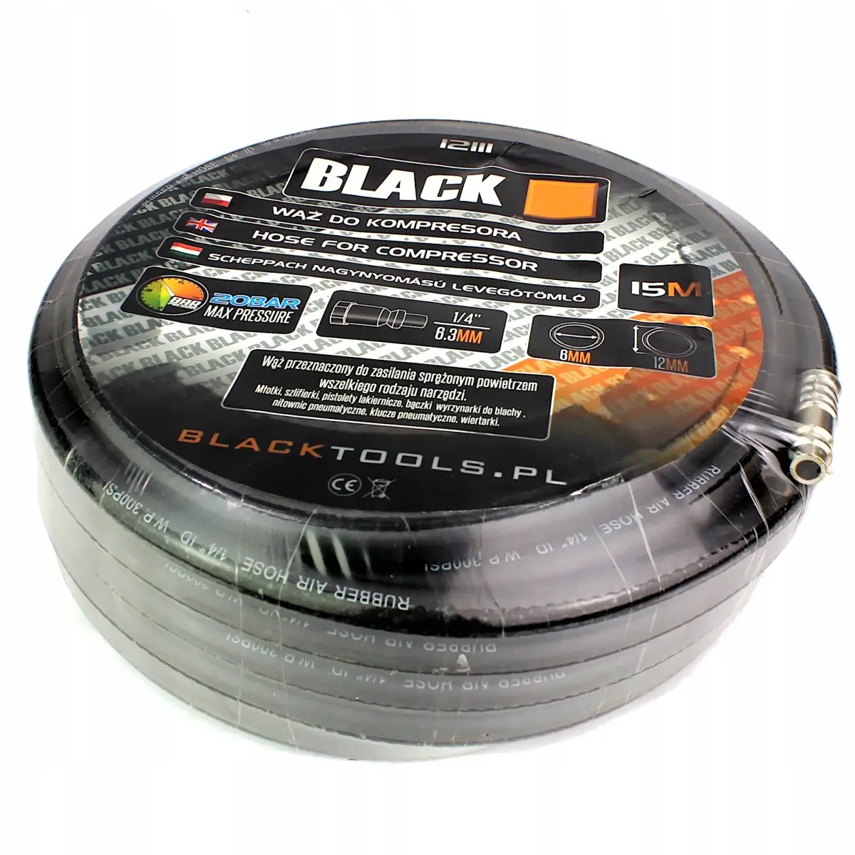 Furtun pneumatic din cauciuc 15 m Black [4]