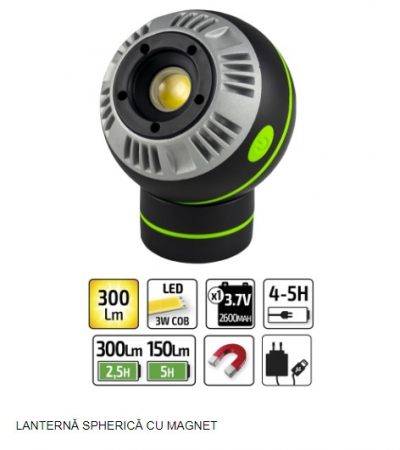 Pentru atelier - Lanterna spherica cu magnet