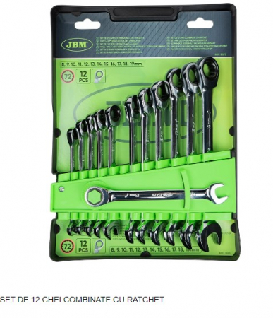 UNELTE PENTRU ATELIER - Set de 12 chei combinate cu ratchet