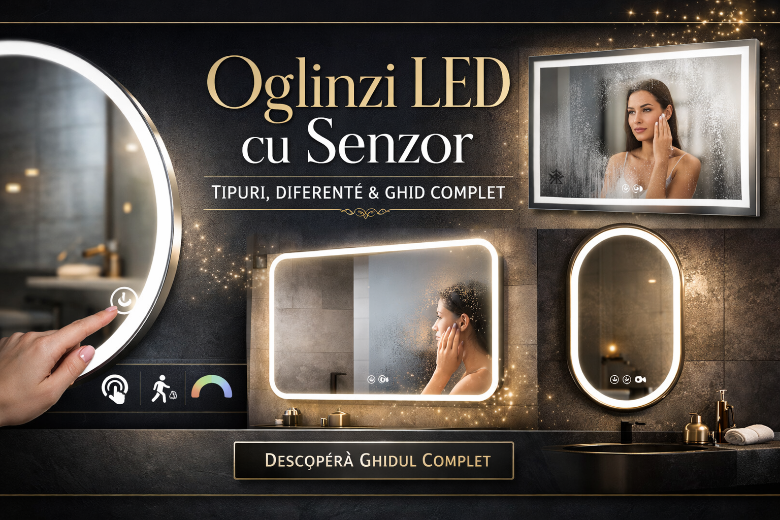 Ghid tipuri senzori oglinzi LED baie