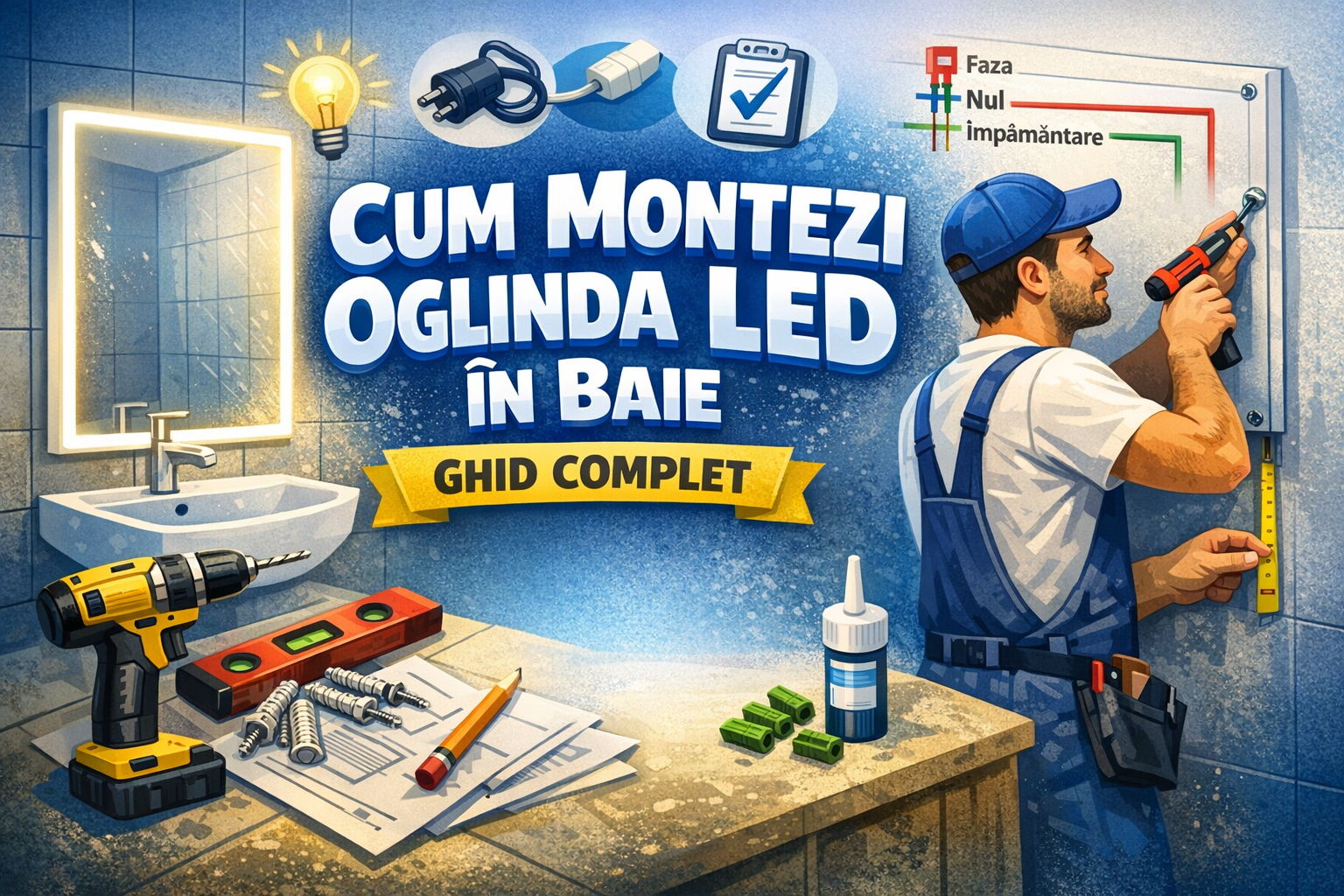Cum montezi o oglinda LED in baie — Ghid complet 2026