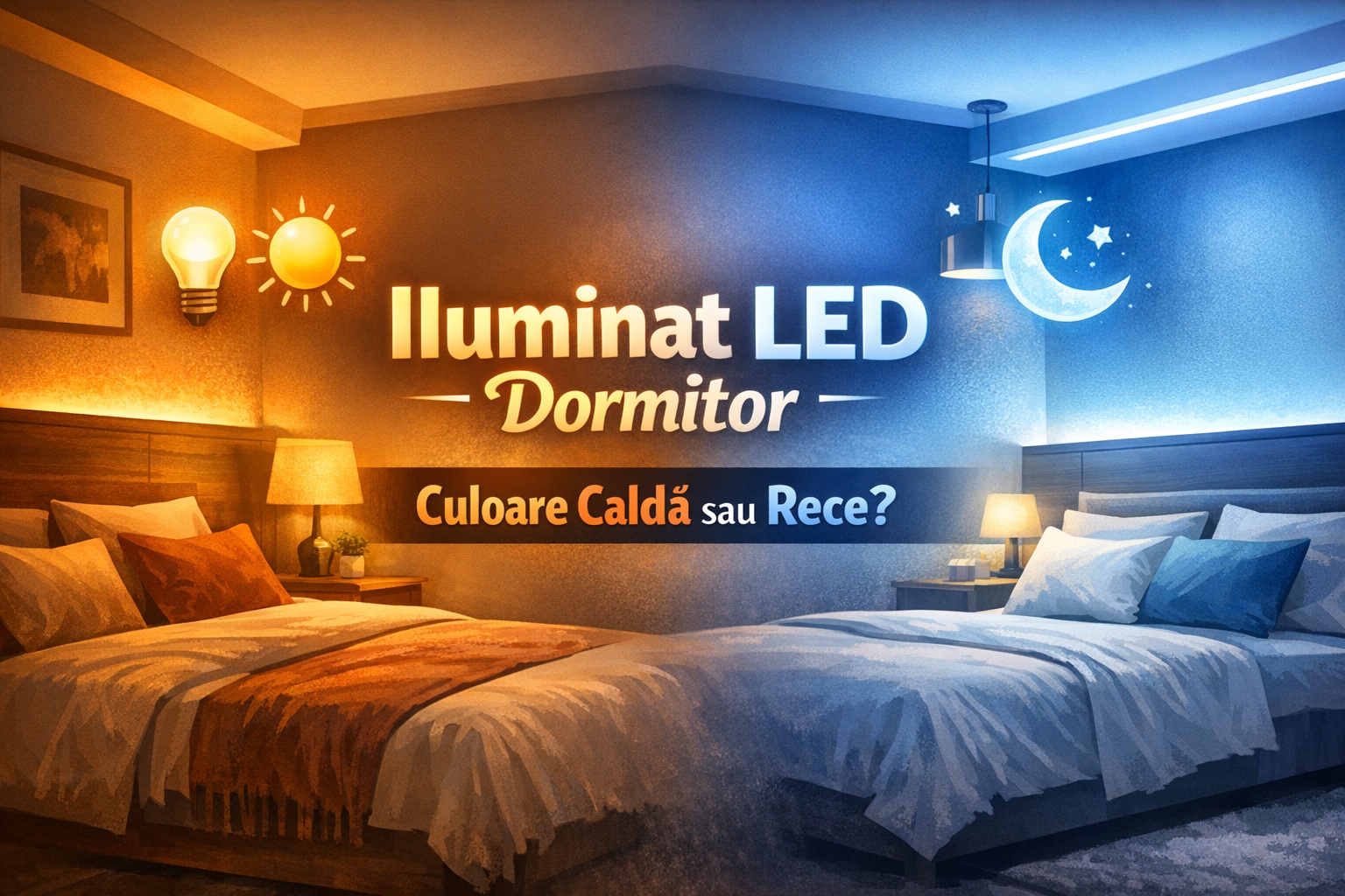 Ghid iluminat LED dormitor culoare calda sau rece