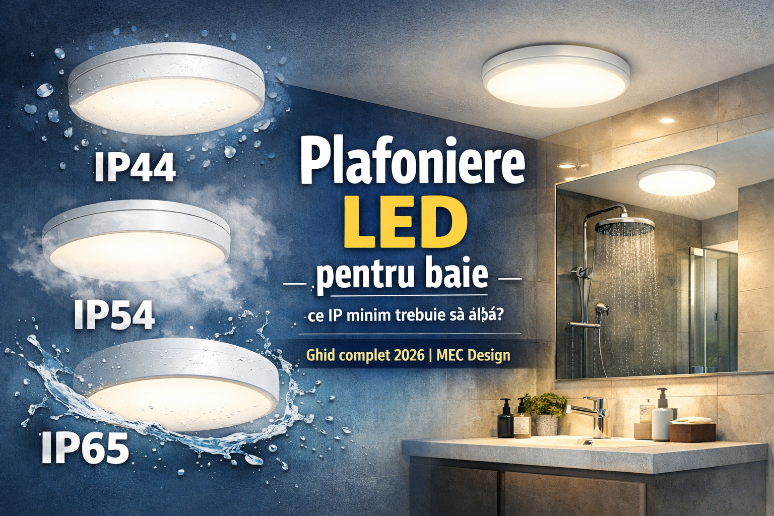 Ghid plafoniere LED baie grad protectie IP