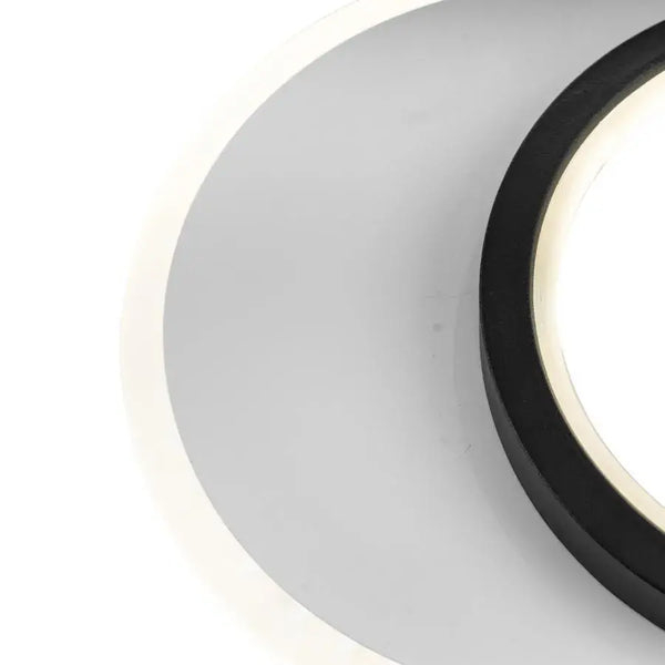 Aplica LED 27W, 2 cercuri, lumina rece calda neutra, design modern alb-negru [5]