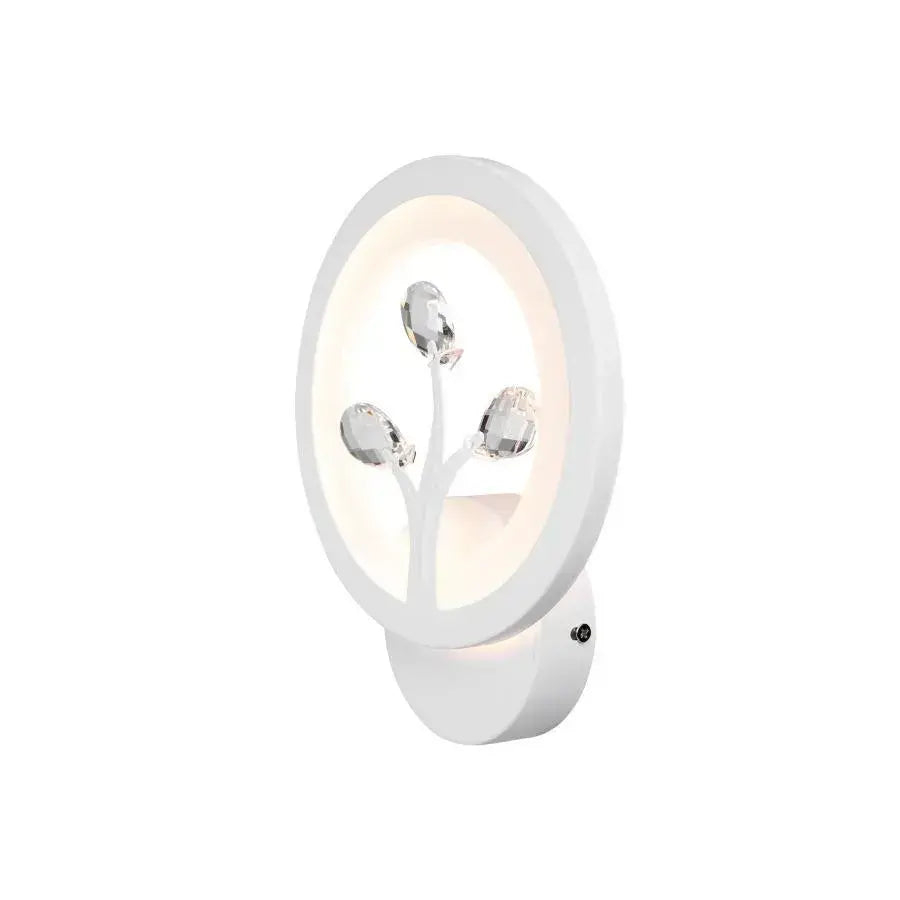 Aplica LED DAISY, 13W, Lumina Rece/Calda/Neutra, Alb cu Cristal [1]