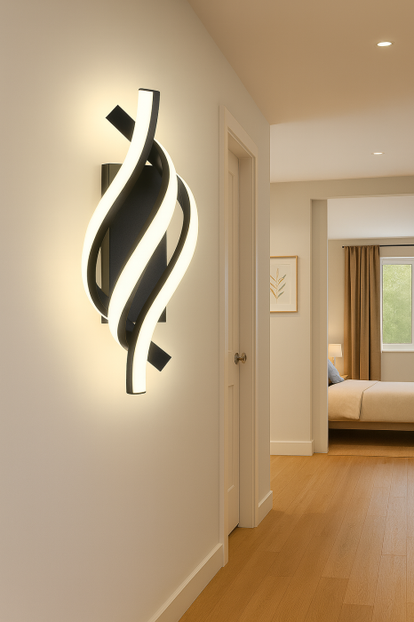 Aplica LED perete 20W lumina reglabila calda neutra rece negru interior [2]