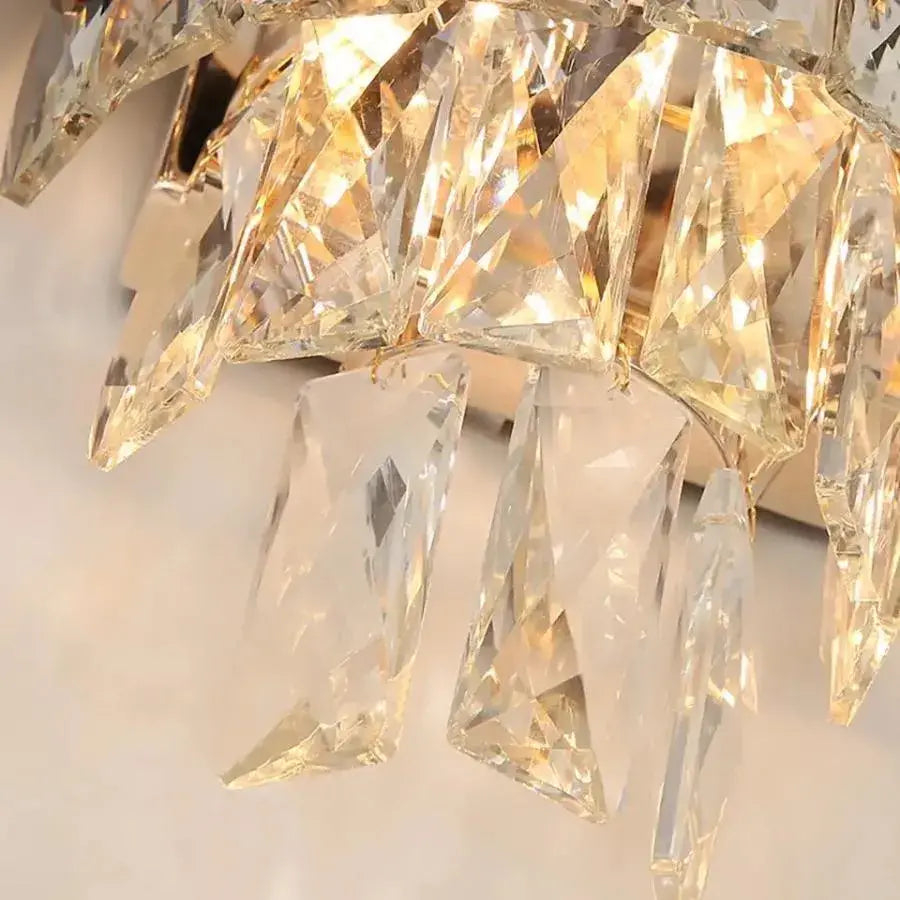 Aplica Mughi, 2*E14, Metal si Cristal, Negru si Auriu [4]