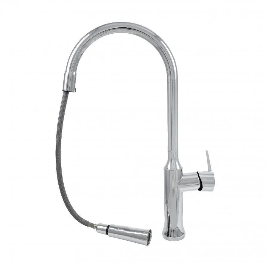 Baterie Bucatarie cu Dus Extractibil Alama Sanitara Argintiu CF/1035/C1 [1]