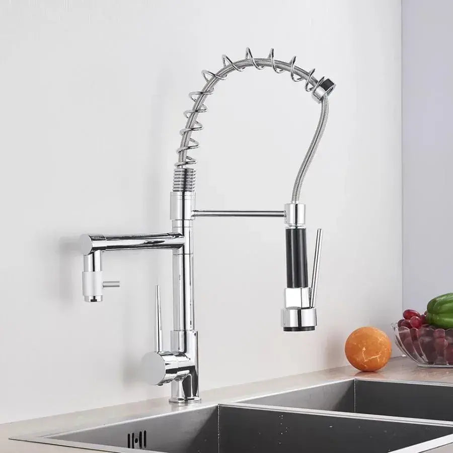 Baterie Bucatarie cu Dus Extractibil, Inox si Alama Crom, YD/201 [1]