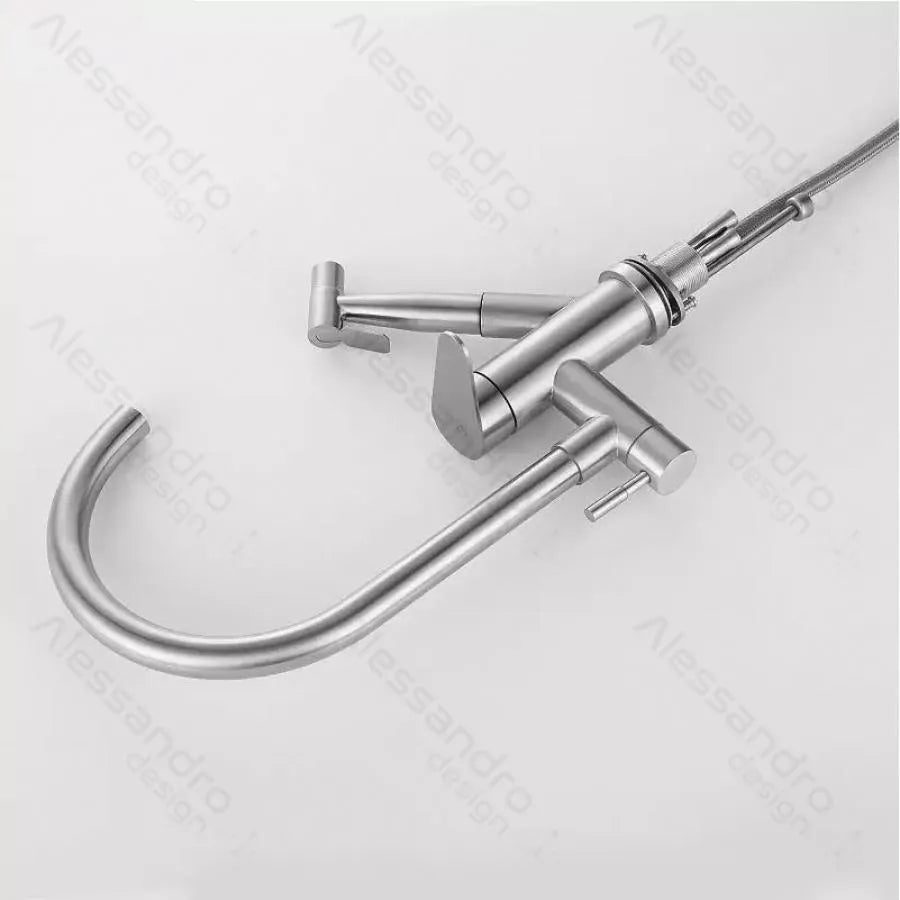 Baterie Bucatarie cu Dus Extractibil, Inox SUS304, Satinat, CF034 [3]