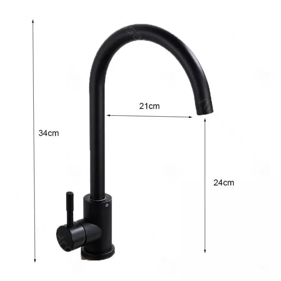 Baterie Bucatarie Monocomanda Pipa Pivotanta Cartus Ceramic Inox Negru Satin Racorduri Kit Fixare Incluse HS001 [4]