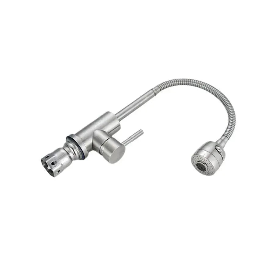 Baterie Bucatarie Pipa Flexibila 2 Jeturi Cartus Ceramic Inox Satinat Racorduri Incluse CF031 [3]