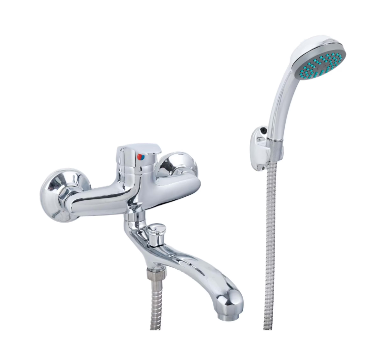Baterie Cada Crom Lucios - Set Complet cu Pipa Pivotanta de 25cm, Para, Furtun si Excentrice Incluse [1]