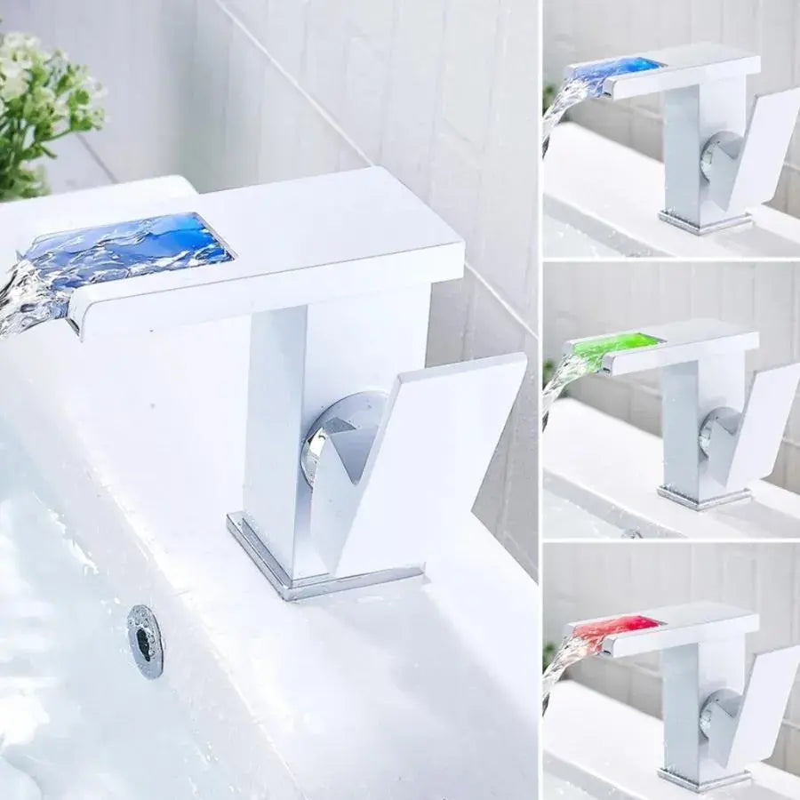 Baterie Lavoar, Alba, Lumina RGB, Schimbare de culoare in functie de temperatura apei, OD3011 [2]