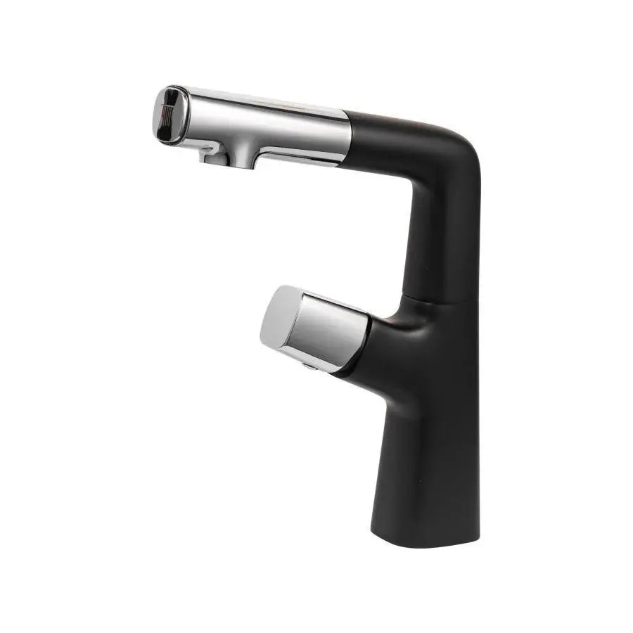 Baterie Lavoar cu Dus Extractibil, Alama Sanitara, Crom si Negru, MP016H/C [1]