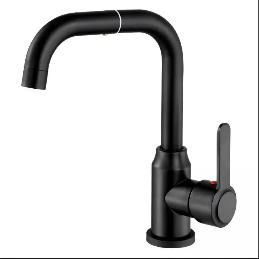 Baterie Monocomanda Lavoar/Bucatarie Pipa Pivotanta Aliaj Negru Cartus Ceramic Inox Satinat Racorduri Kit Fixare Incluse CP108 [2]