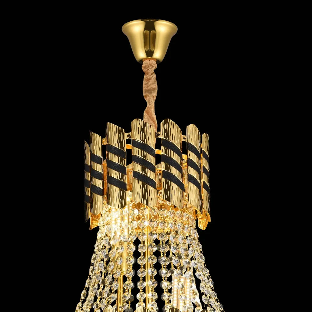 Candelabru Cristal 9XE14 Nardo Auriu, 50 cm latime, 70 cm inaltime [3]
