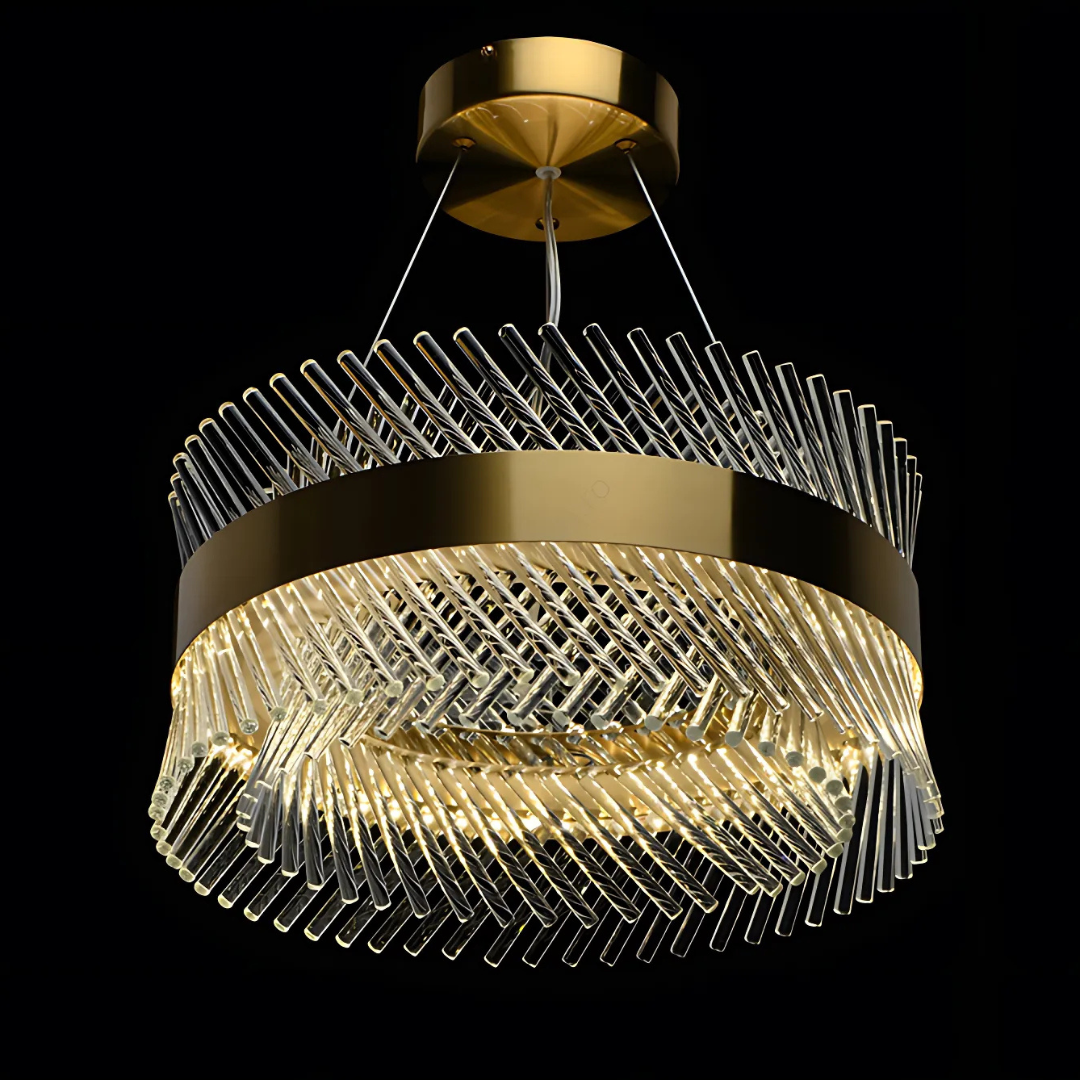 Candelabru Cristal ALHAMBRA Nobile, LED, 78W, Diametru 40cm, Lumina Calda/Rece/Neutra, Dimabil, Inaltime Reglabila, Auriu [3]