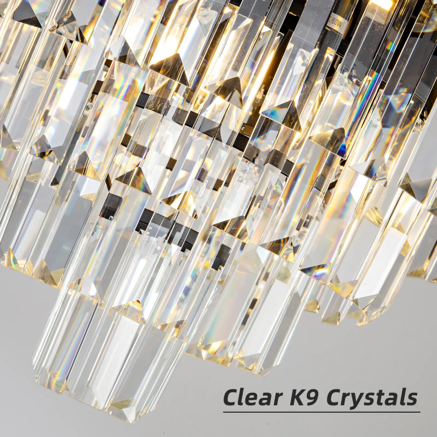 Candelabru Cristal BLOIS Nobile 4xE14, Diametru 40cm, Negru, Inaltime Reglabila [2]