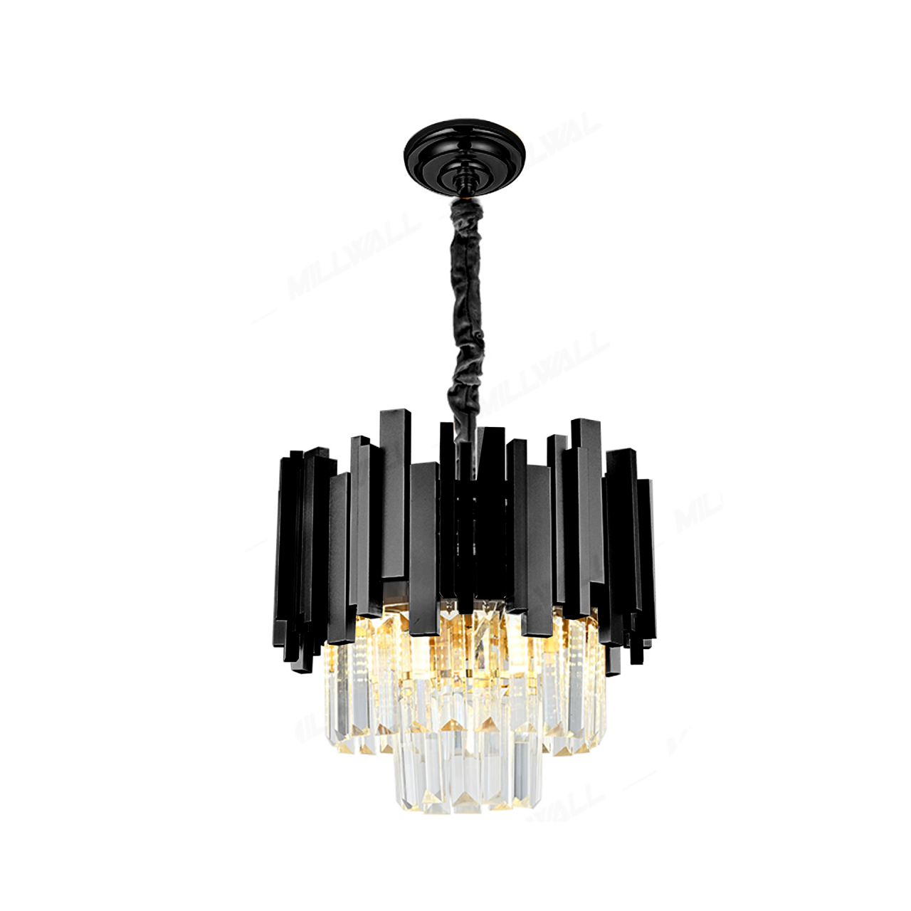 Candelabru Cristal BLOIS Petito 3xE14, Diametru 30cm, Negru, Inaltime Reglabila [3]