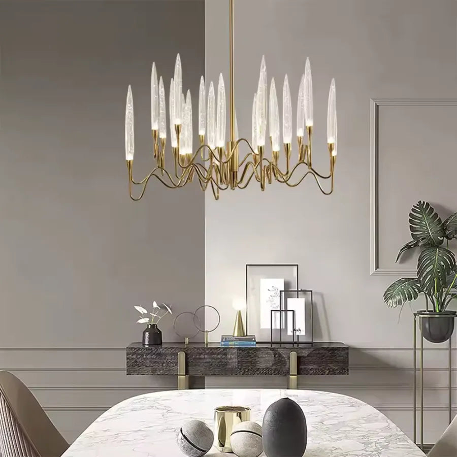 Candelabru Cristal Delta 12XG4 Auriu [1]