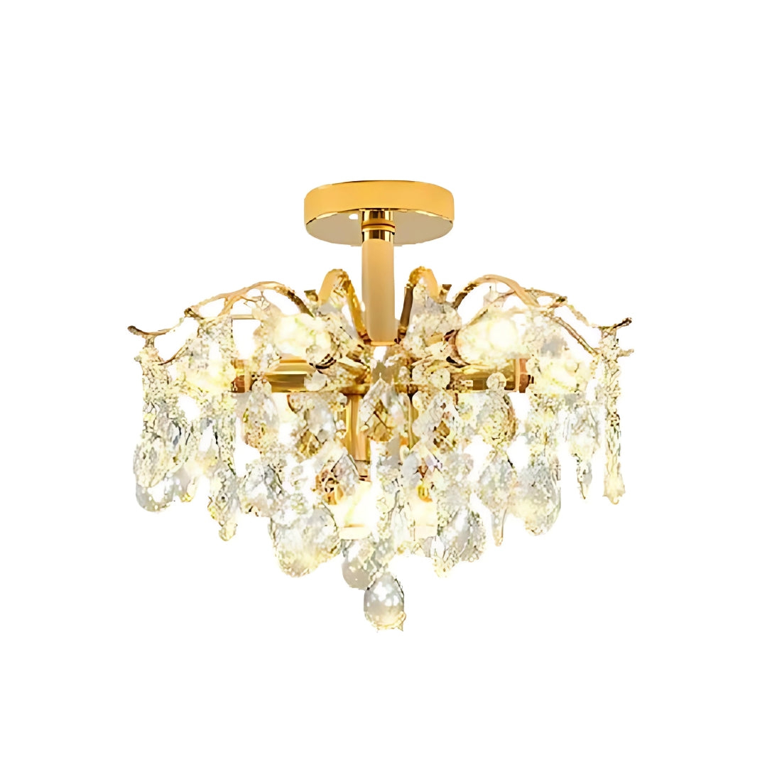 Candelabru Cristal Fiamma, 6x E14, Diametru 45cm, Auriu [2]