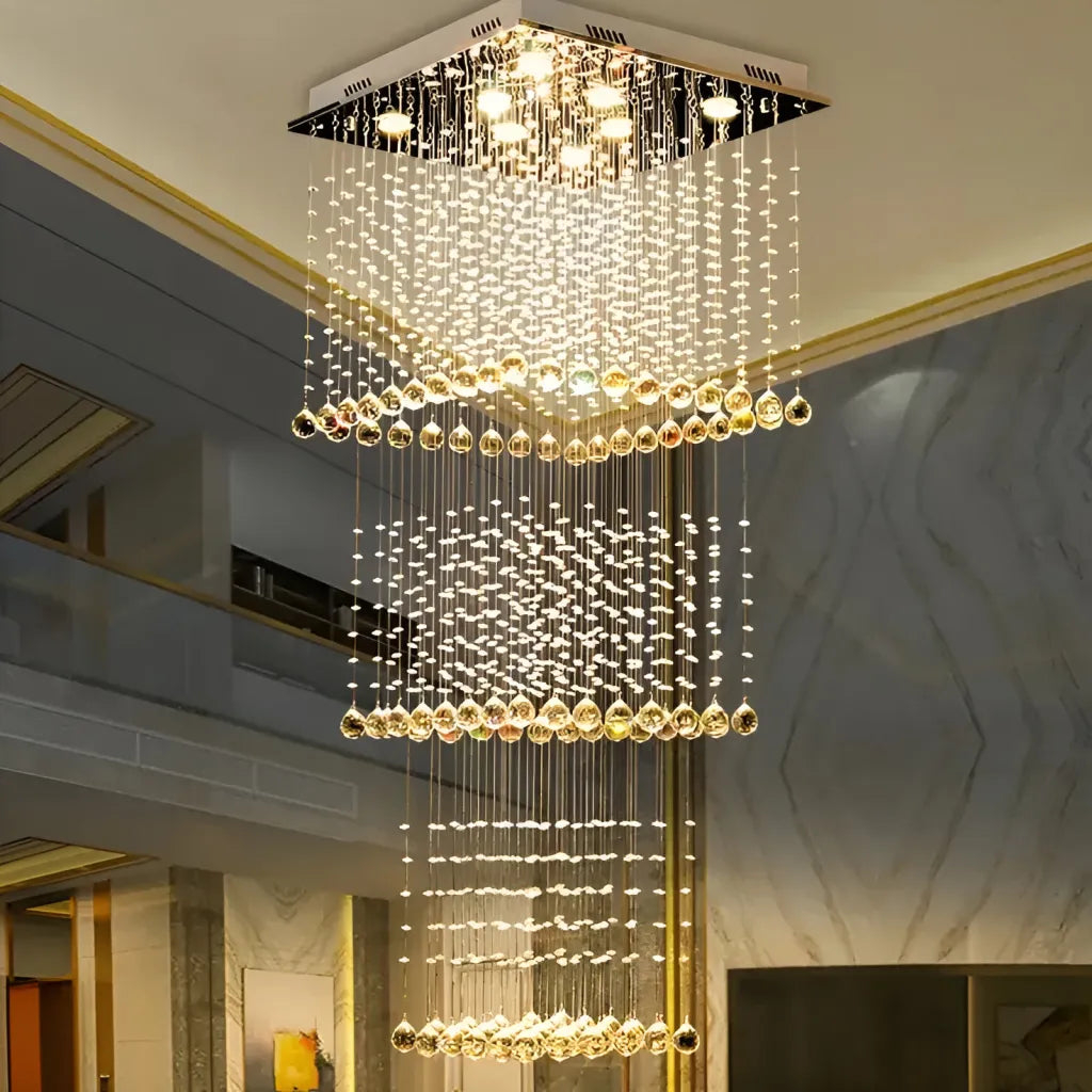 Candelabru Cristal LED 80W Saturnino Auriu 50cm [1]