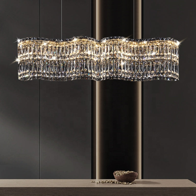Candelabru Cristal LED cu Telecomanda Regalis, Lungime 58cm, Crom Lucios, Inaltime Reglabila [3]