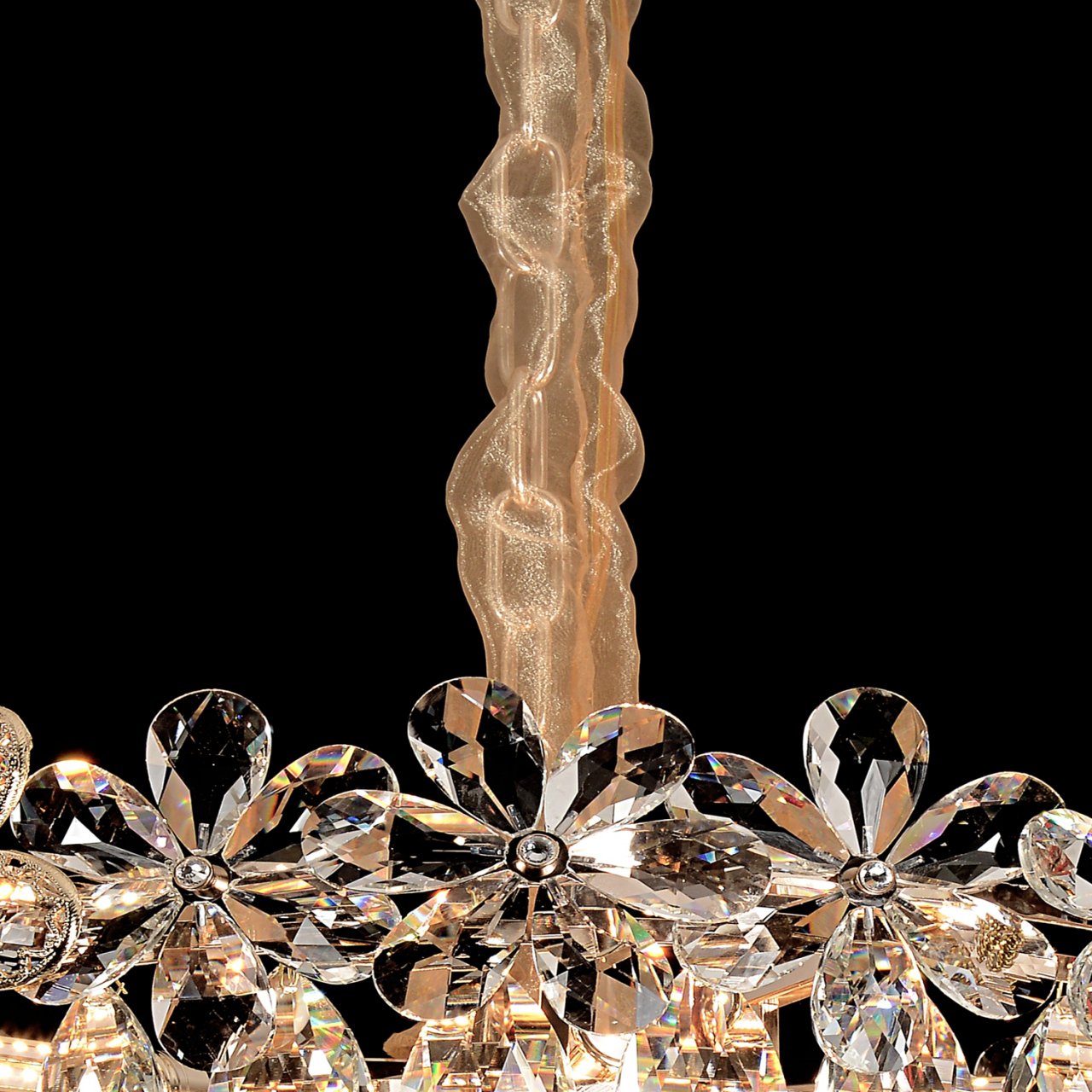 Candelabru Cristal Magno 11xE27, Diametru 60cm, Auriu Lucios si Negru, Inaltime Reglabila [4]
