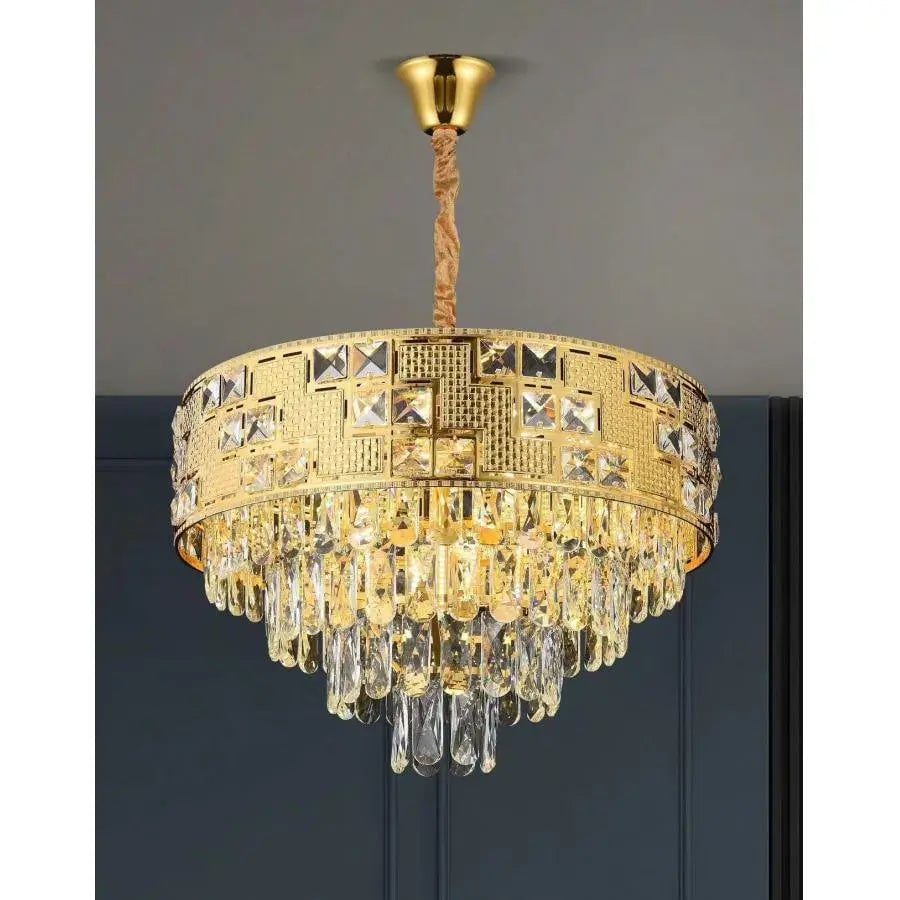Candelabru Cristal NEUSCHWANSTEIN Nobile 4xE14, Diametru 40cm, Auriu, Inaltime Reglabila [1]
