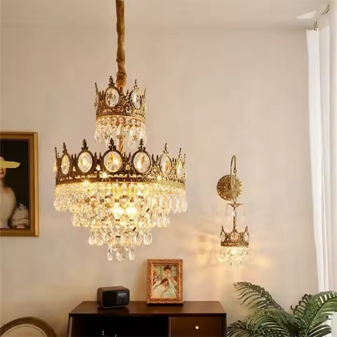 Candelabru Cristal REGALITE Petito, 6XE14, Diametru 45cm, Auriu Lucios, Inaltime Reglabila [4]