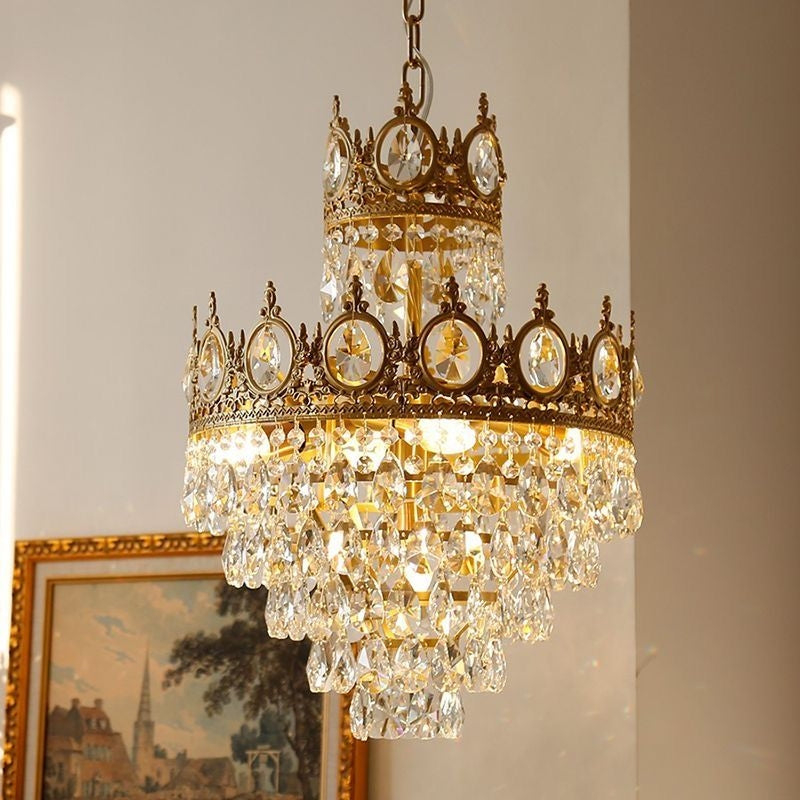 Candelabru Cristal REGALITE Petito, 6XE14, Diametru 45cm, Auriu Lucios, Inaltime Reglabila [1]
