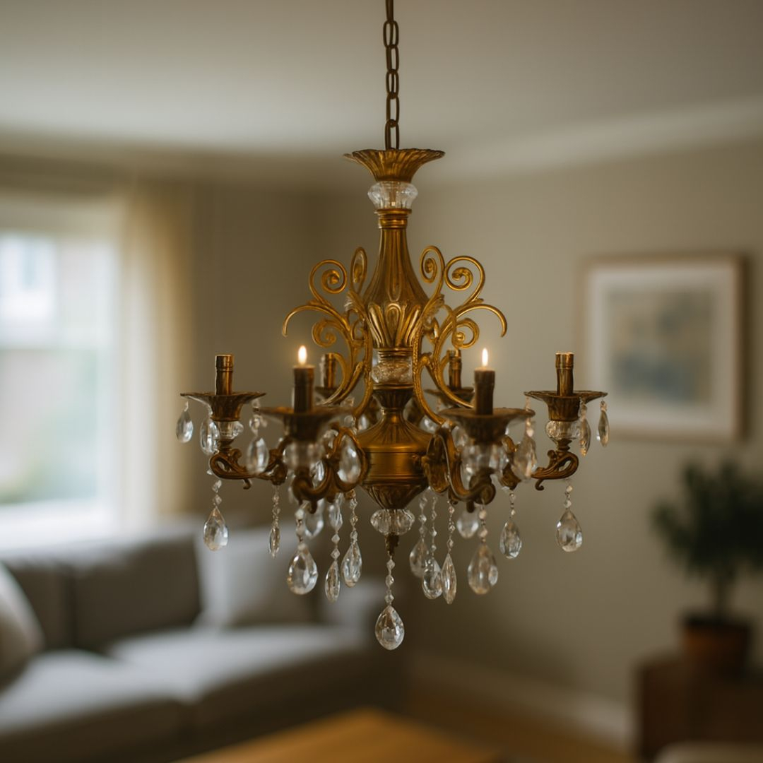 Candelabru Cristal SANSSOUCI Magno, 6xE14, Diametru 60cm, Alama Antichizata [3]