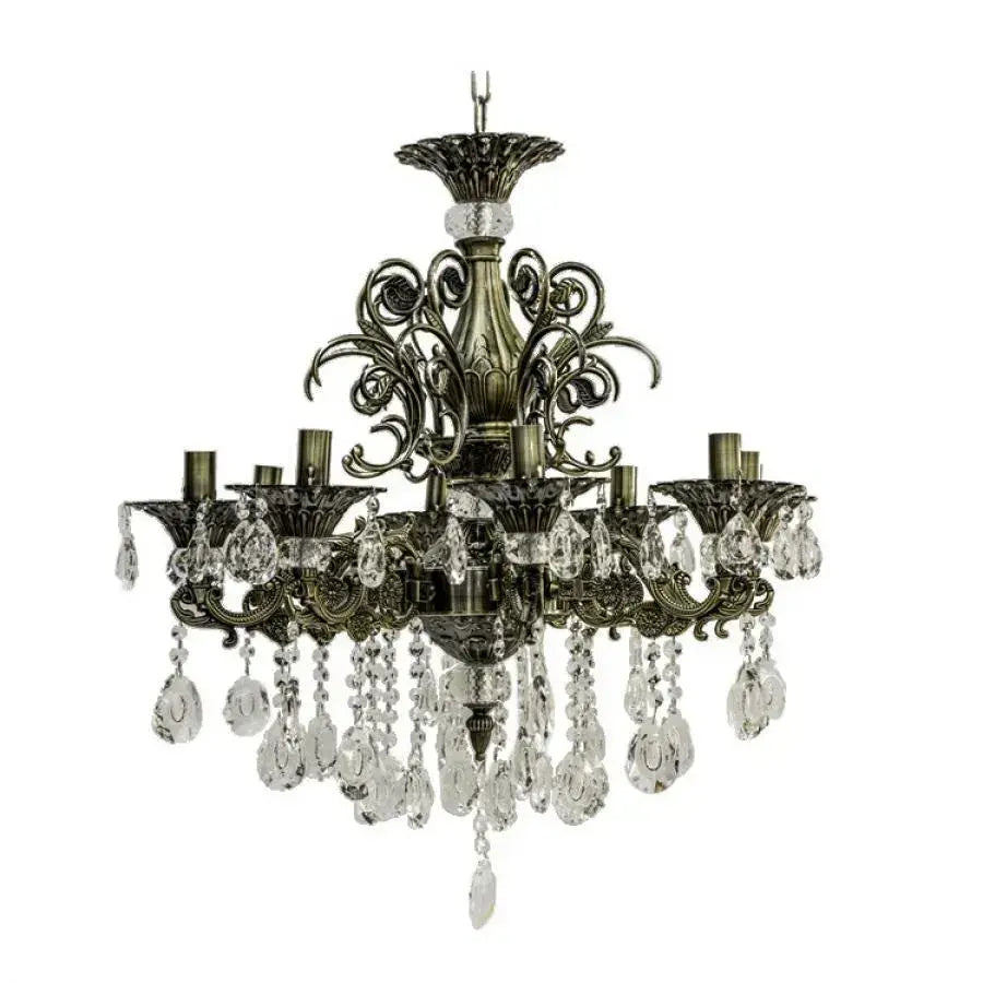 Candelabru Cristal SANSSOUCI Magno, 8xE14, Diametru 65cm, Alama Antichizata [4]