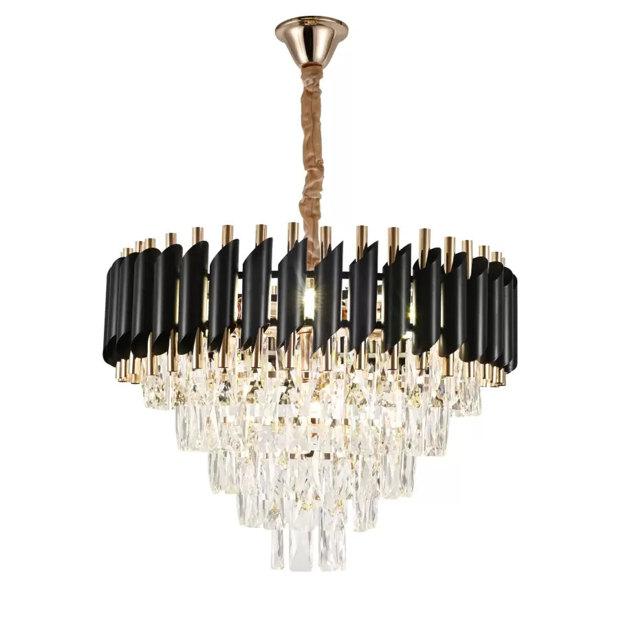 Candelabru Cristal VERSAILLES Eleganza 7x E14, Diametru 49cm, Auriu Lucios, Inaltime Reglabila [4]