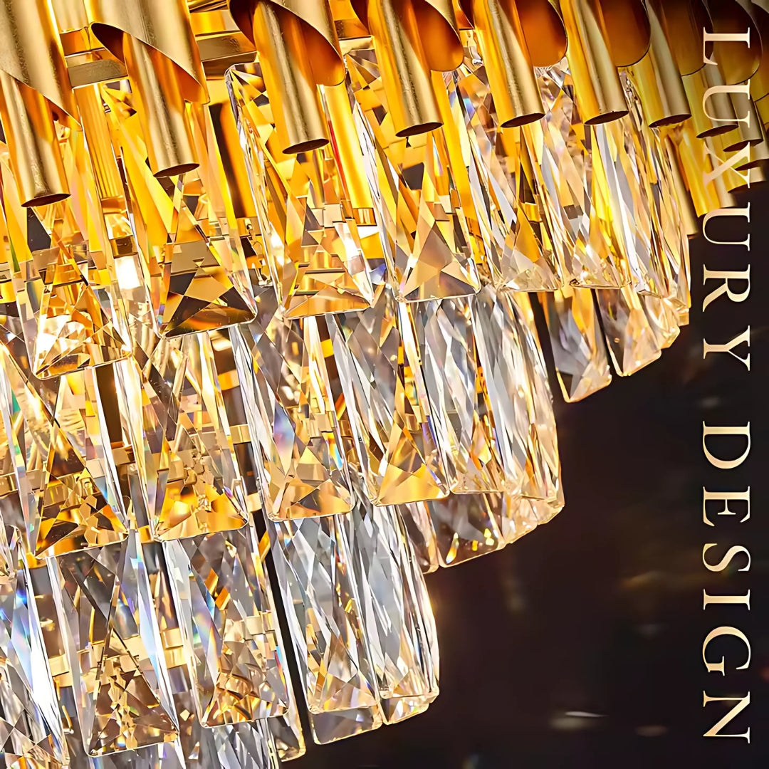 Candelabru Cristal VERSAILLES Eleganza 8x E14, Diametru 49cm, Auriu, Inaltime Reglabila [2]