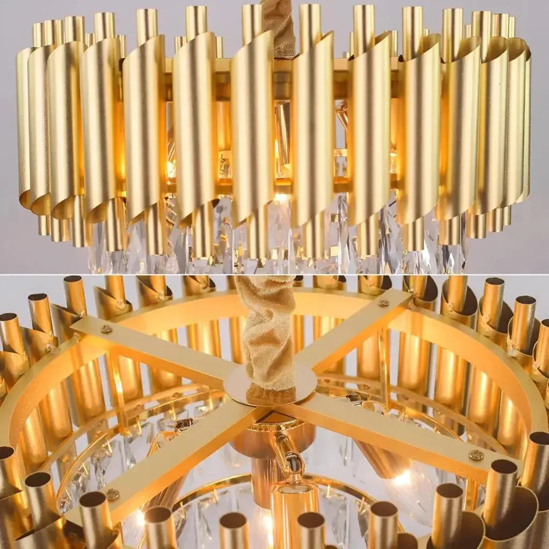 Candelabru Cristal VERSAILLES Nobile 5xE14, Diametru 40cm, Auriu, Inaltime Reglabila [2]