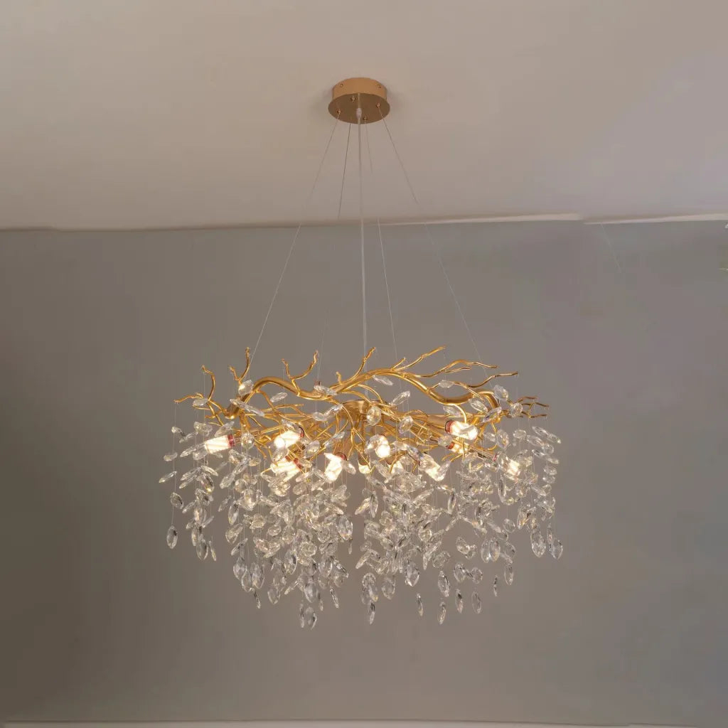 Candelabru Cristal WALTZ Rhapsody, 9x G9, Auriu, 60cm, Inaltime Reglabila [3]