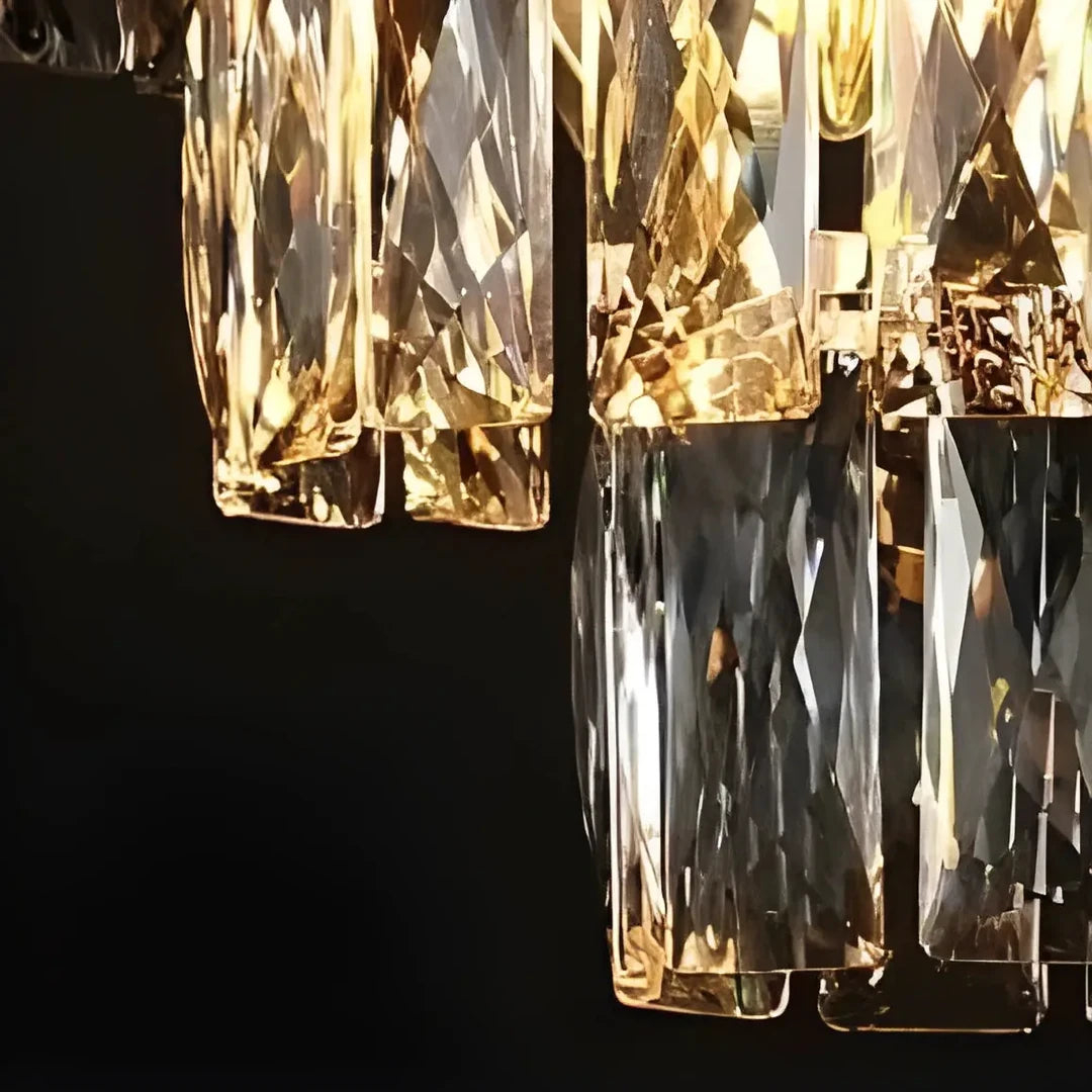 Candelabru Cristal VERSAILLES Eleganza 7x E14, Diametru 49cm, Auriu Lucios si Negru, Inaltime Reglabila [2]